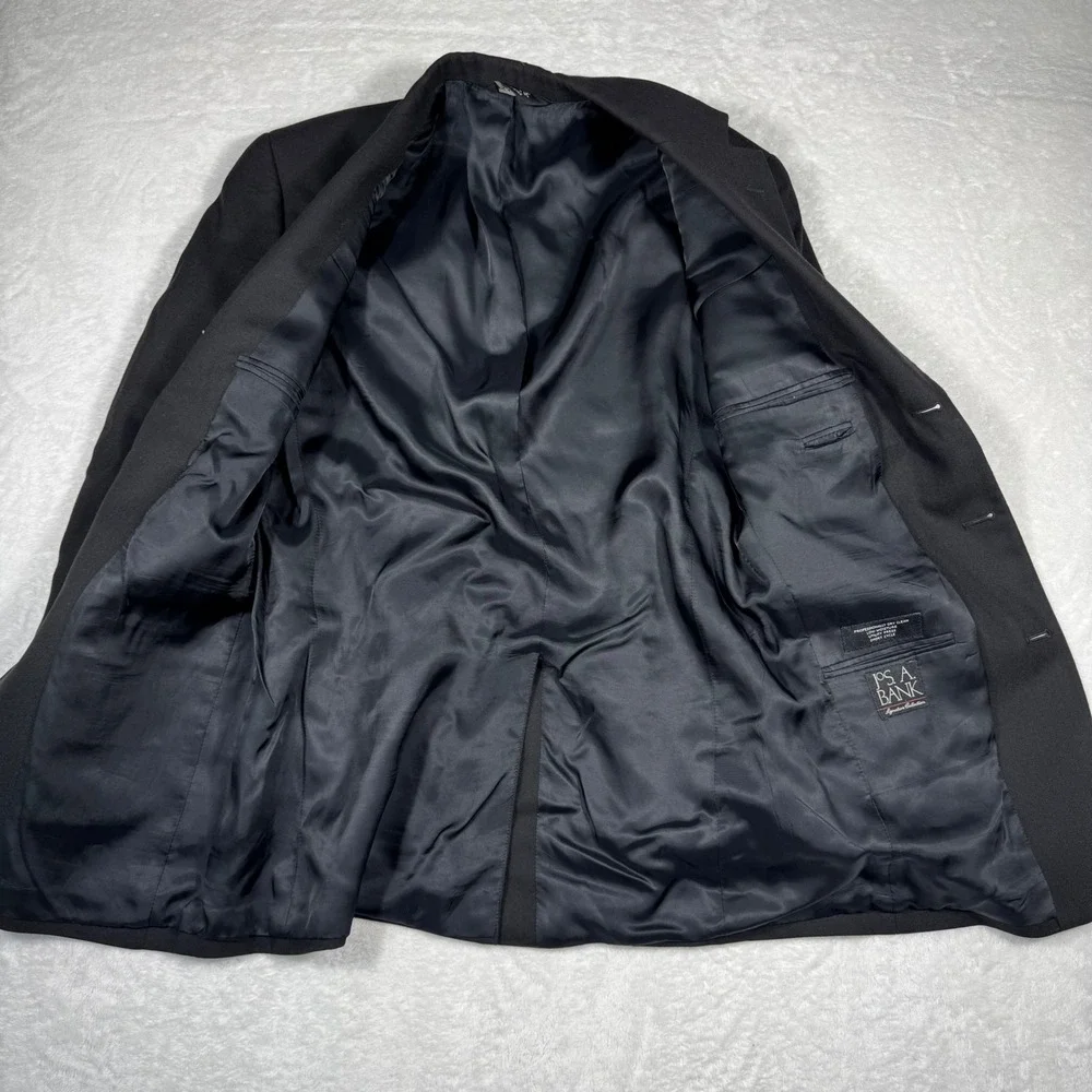 Jos A‎ Bank Signature Collection Blazer Men's 38R Black Wool Cashmere Sport Coat